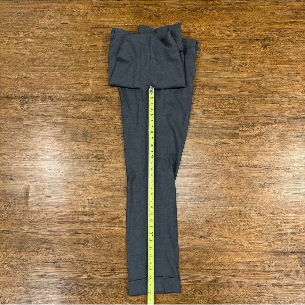 Polo Ralph Lauren Gray Purple Label Italy Straight Wool Trousers Pants Men 34x32 - Picture 11 of 12